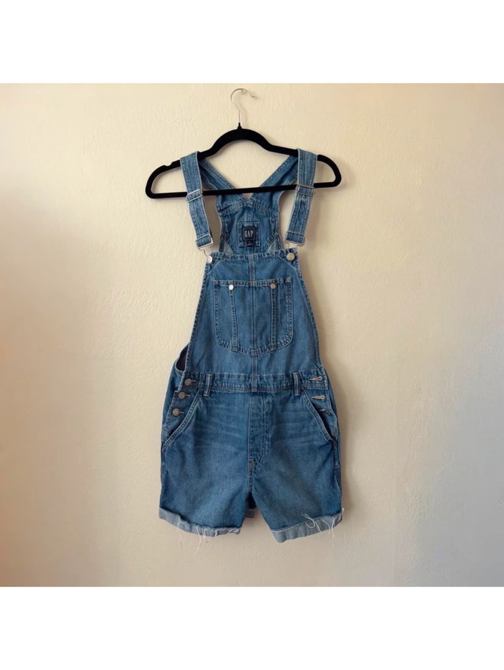 gap 90s short overalls